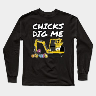 Easter Chick, Chicks Dig Me Long Sleeve T-Shirt